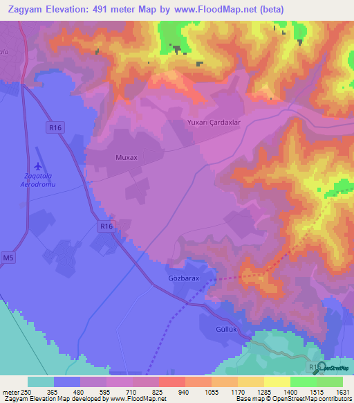Zagyam,Azerbaijan Elevation Map