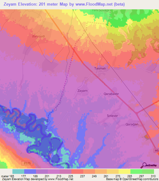 Zeyam,Azerbaijan Elevation Map