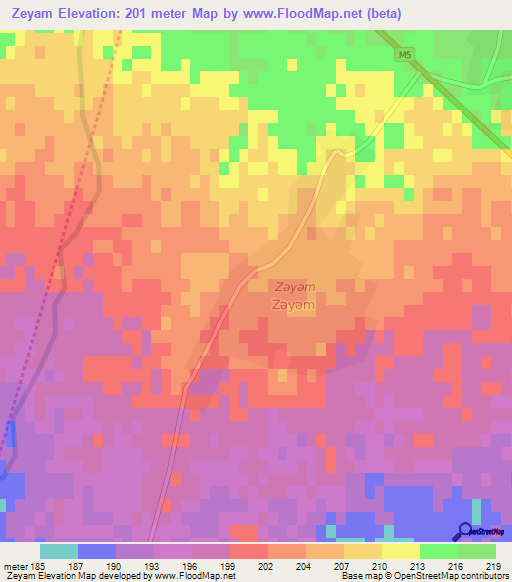 Zeyam,Azerbaijan Elevation Map