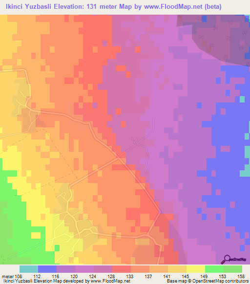 Ikinci Yuzbasli,Azerbaijan Elevation Map