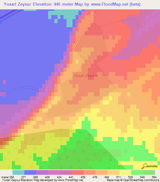 Yuxari Zeyxur,Azerbaijan Elevation Map