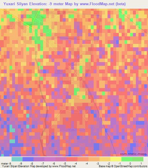 Yuxari Silyan,Azerbaijan Elevation Map
