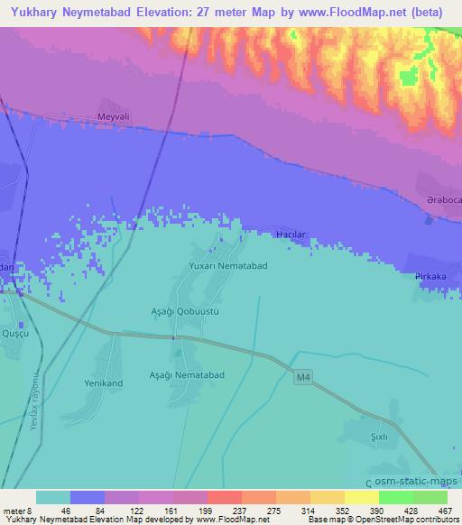 Yukhary Neymetabad,Azerbaijan Elevation Map