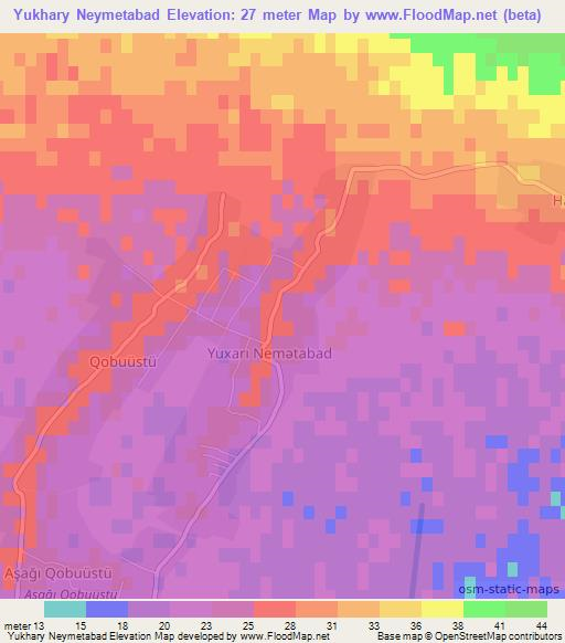 Yukhary Neymetabad,Azerbaijan Elevation Map