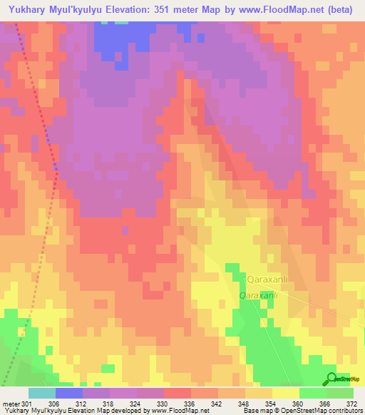 Yukhary Myul'kyulyu,Azerbaijan Elevation Map