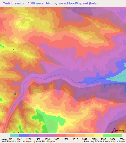 Yerfi,Azerbaijan Elevation Map