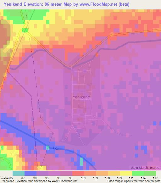 Yenikend,Azerbaijan Elevation Map