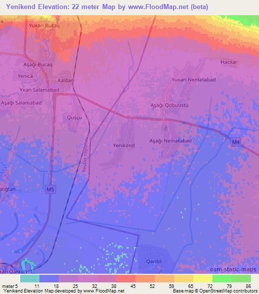 Yenikend,Azerbaijan Elevation Map