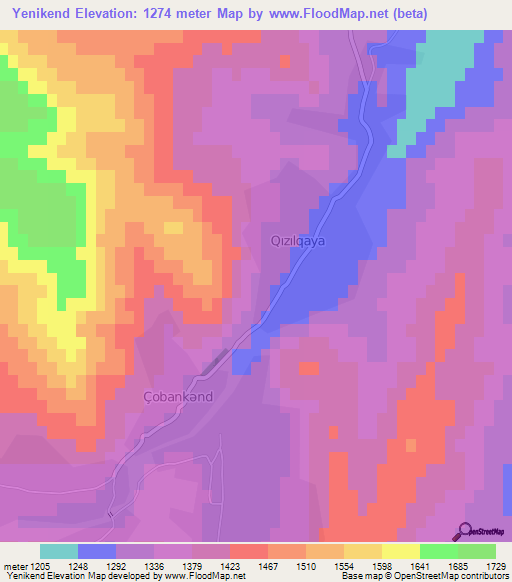 Yenikend,Azerbaijan Elevation Map