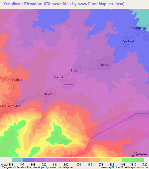 Yengikend,Azerbaijan Elevation Map