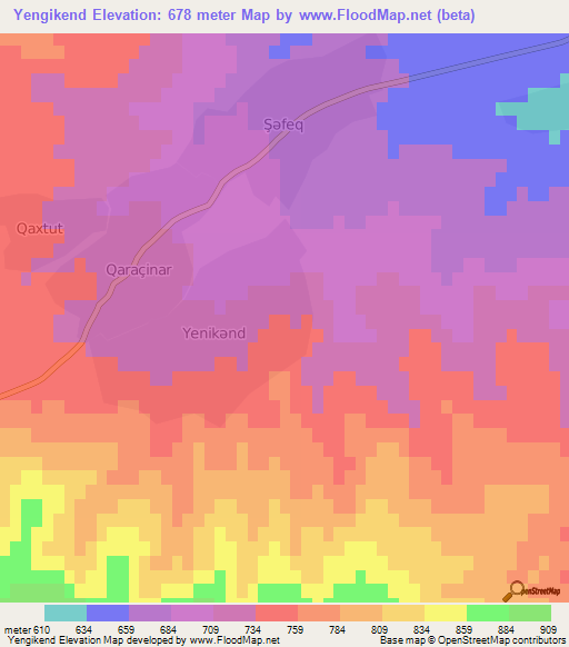 Yengikend,Azerbaijan Elevation Map