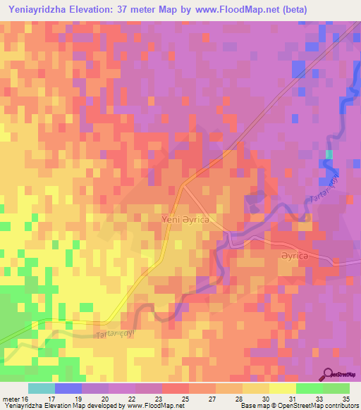 Yeniayridzha,Azerbaijan Elevation Map