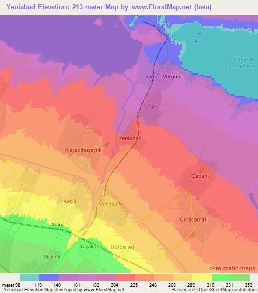 Yeniabad,Azerbaijan Elevation Map