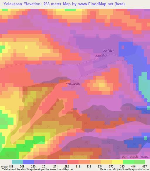 Yelekesan,Azerbaijan Elevation Map