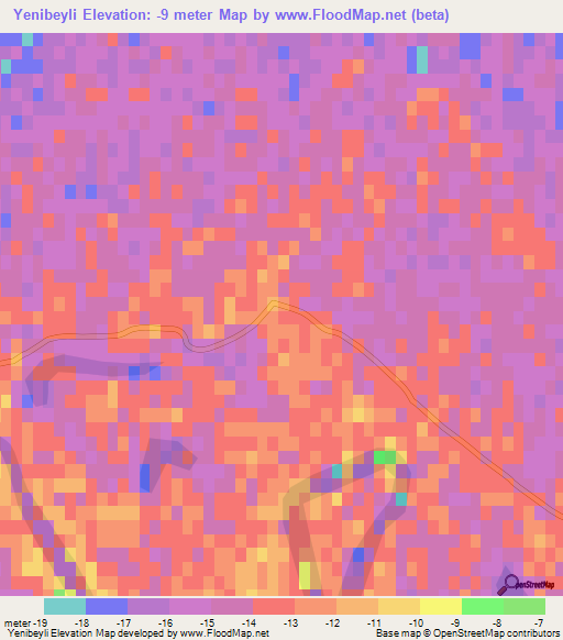 Yenibeyli,Azerbaijan Elevation Map