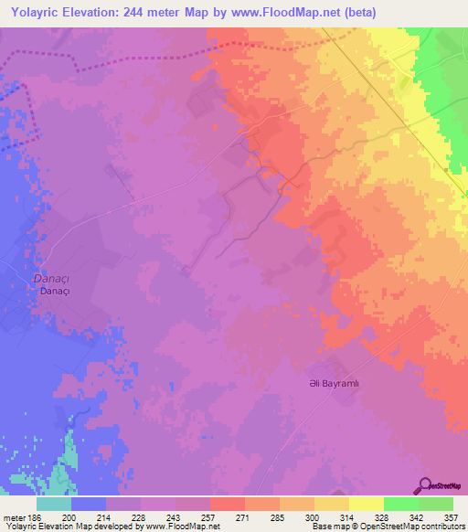 Yolayric,Azerbaijan Elevation Map