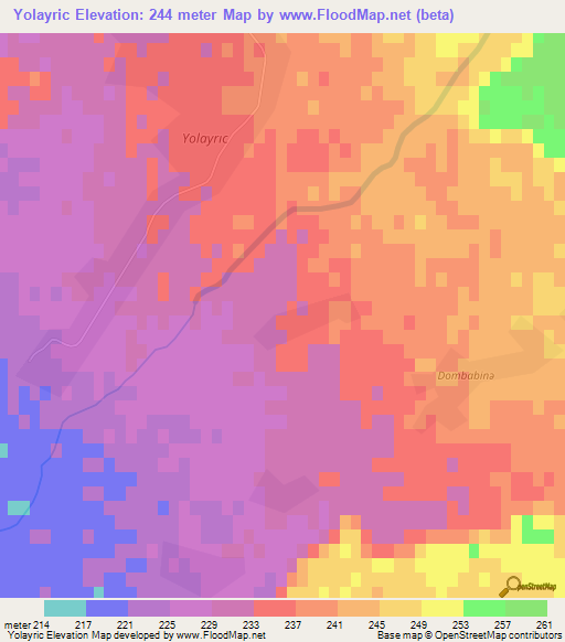 Yolayric,Azerbaijan Elevation Map