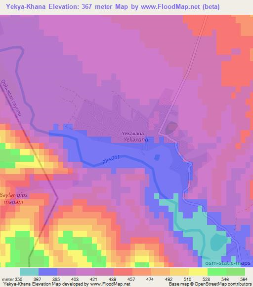 Yekya-Khana,Azerbaijan Elevation Map