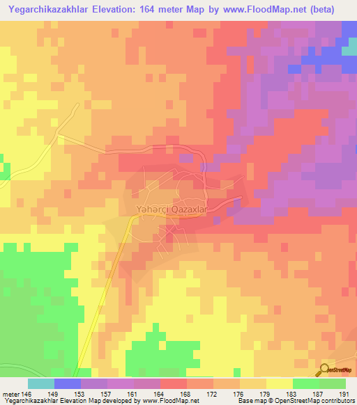 Yegarchikazakhlar,Azerbaijan Elevation Map