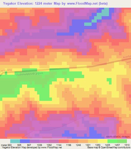 Yegakor,Azerbaijan Elevation Map