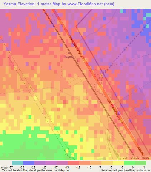 Yasma,Azerbaijan Elevation Map