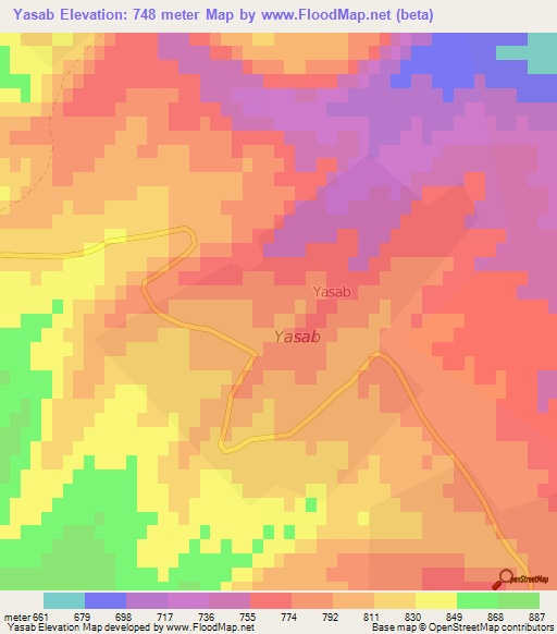 Yasab,Azerbaijan Elevation Map