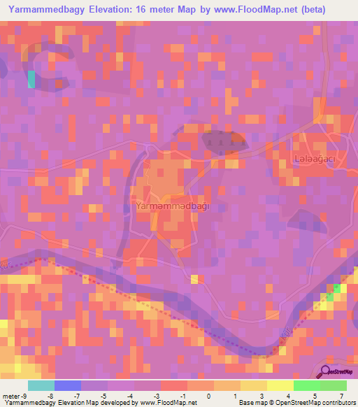 Yarmammedbagy,Azerbaijan Elevation Map