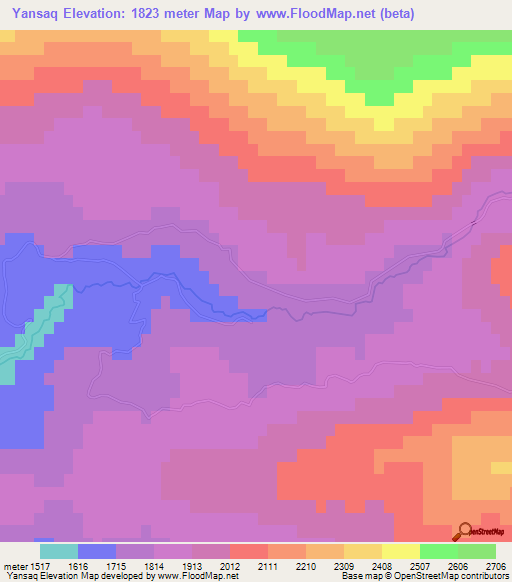 Yansaq,Azerbaijan Elevation Map