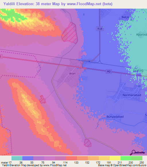 Yaldili,Azerbaijan Elevation Map