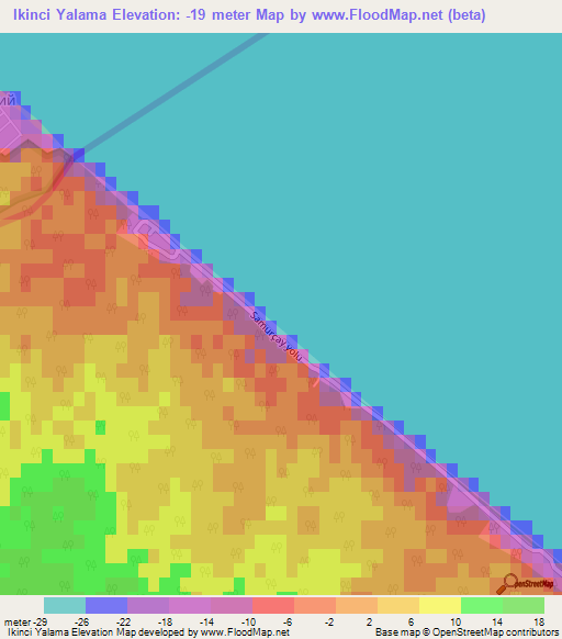 Ikinci Yalama,Azerbaijan Elevation Map