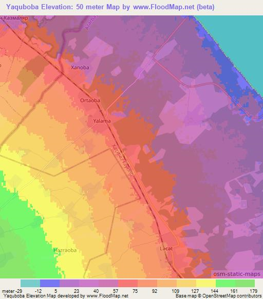 Yaquboba,Azerbaijan Elevation Map