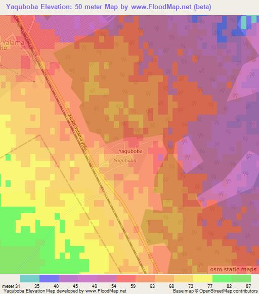 Yaquboba,Azerbaijan Elevation Map