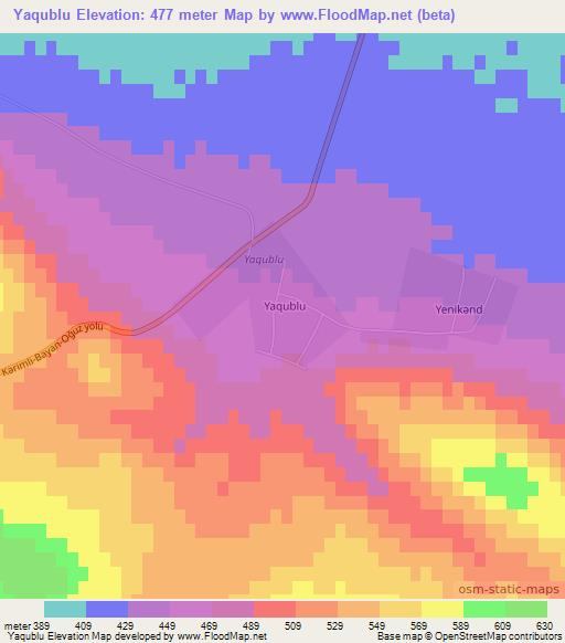 Yaqublu,Azerbaijan Elevation Map