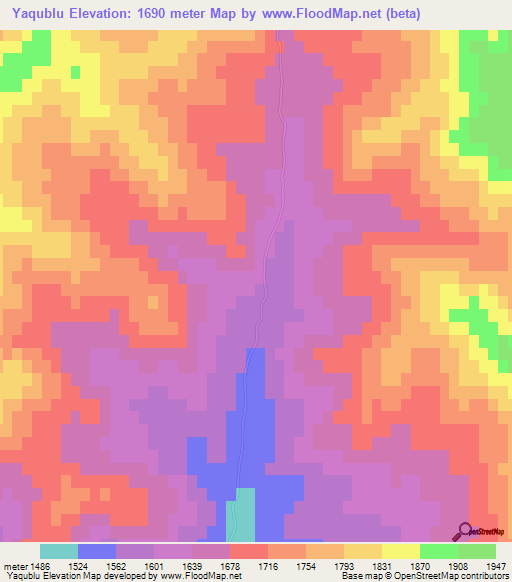 Yaqublu,Azerbaijan Elevation Map