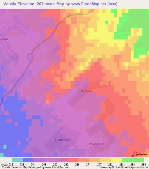 Voitala,Azerbaijan Elevation Map