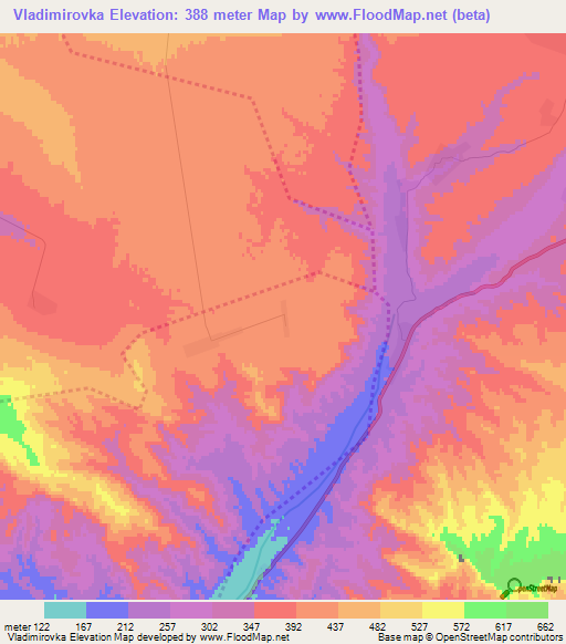 Vladimirovka,Azerbaijan Elevation Map