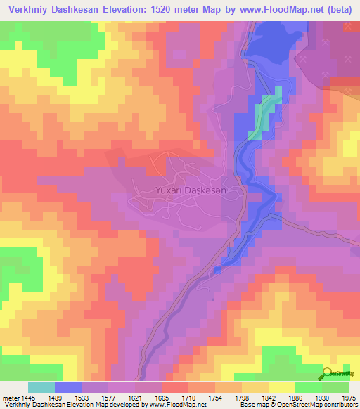 Verkhniy Dashkesan,Azerbaijan Elevation Map
