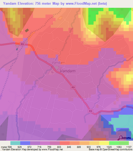 Yandam,Azerbaijan Elevation Map