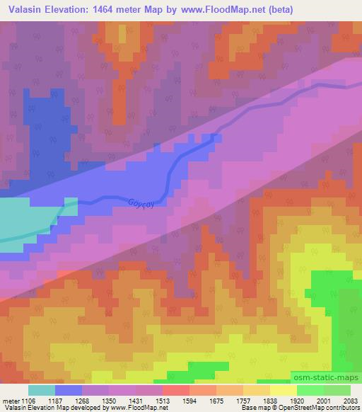 Valasin,Azerbaijan Elevation Map
