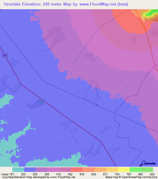 Uzuntala,Azerbaijan Elevation Map