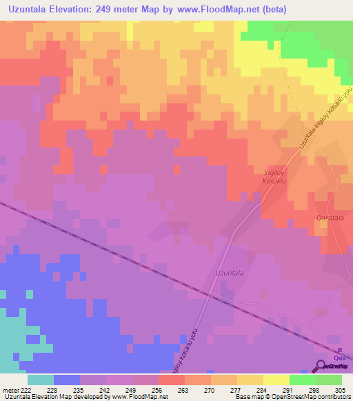 Uzuntala,Azerbaijan Elevation Map