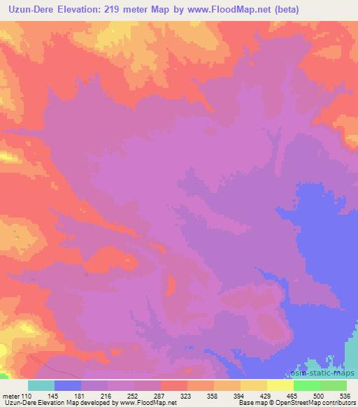 Uzun-Dere,Azerbaijan Elevation Map