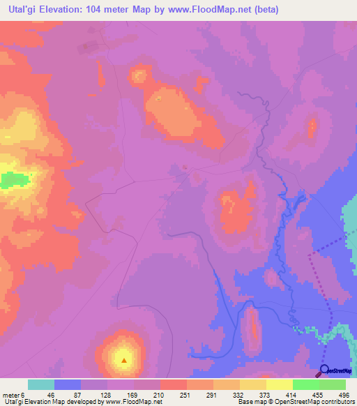 Utal'gi,Azerbaijan Elevation Map