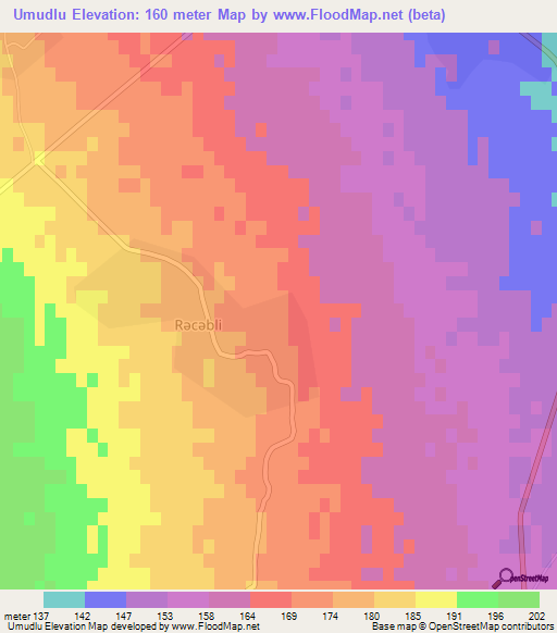 Umudlu,Azerbaijan Elevation Map