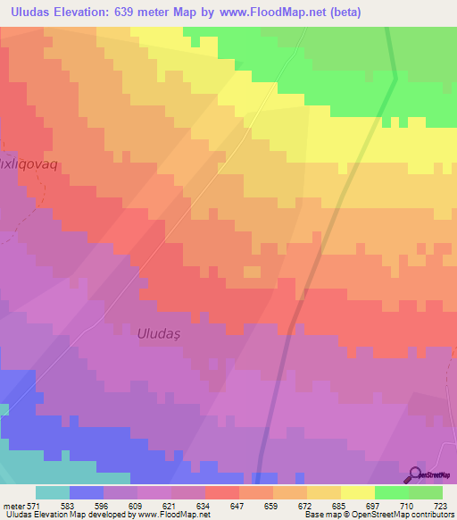 Uludas,Azerbaijan Elevation Map
