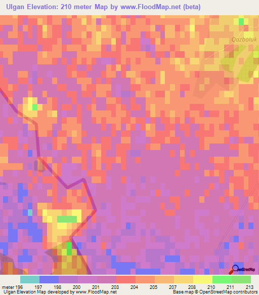 Ulgan,Azerbaijan Elevation Map