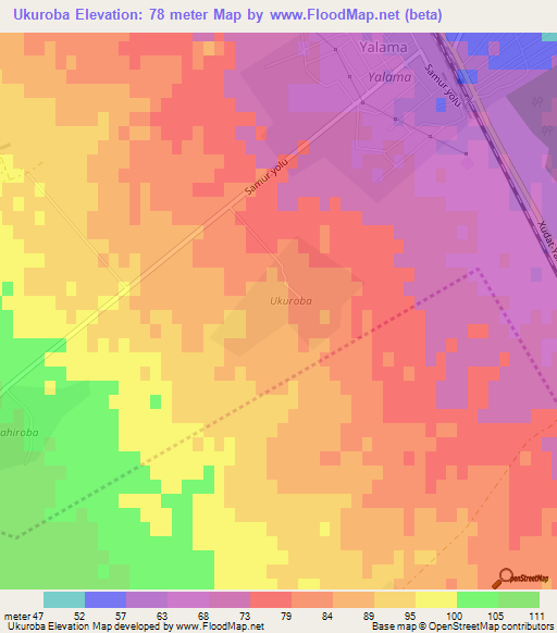 Ukuroba,Azerbaijan Elevation Map