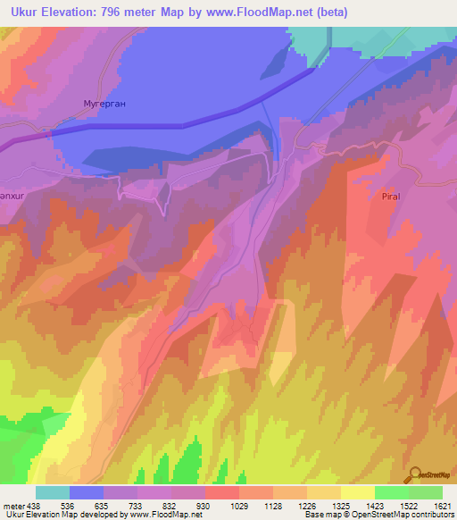 Ukur,Azerbaijan Elevation Map