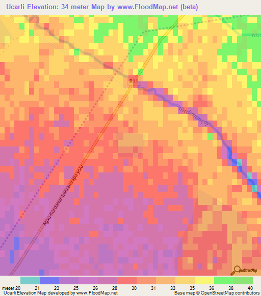 Ucarli,Azerbaijan Elevation Map