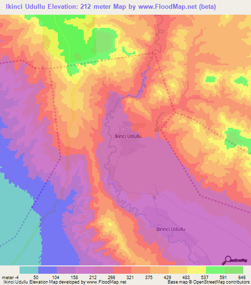 Ikinci Udullu,Azerbaijan Elevation Map